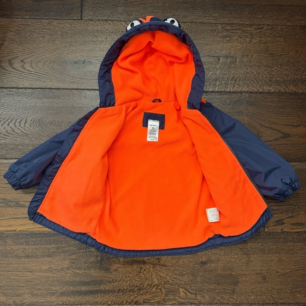 Carter's Navy and Orange Dino Fleece Jacket - Picture 2 of 6